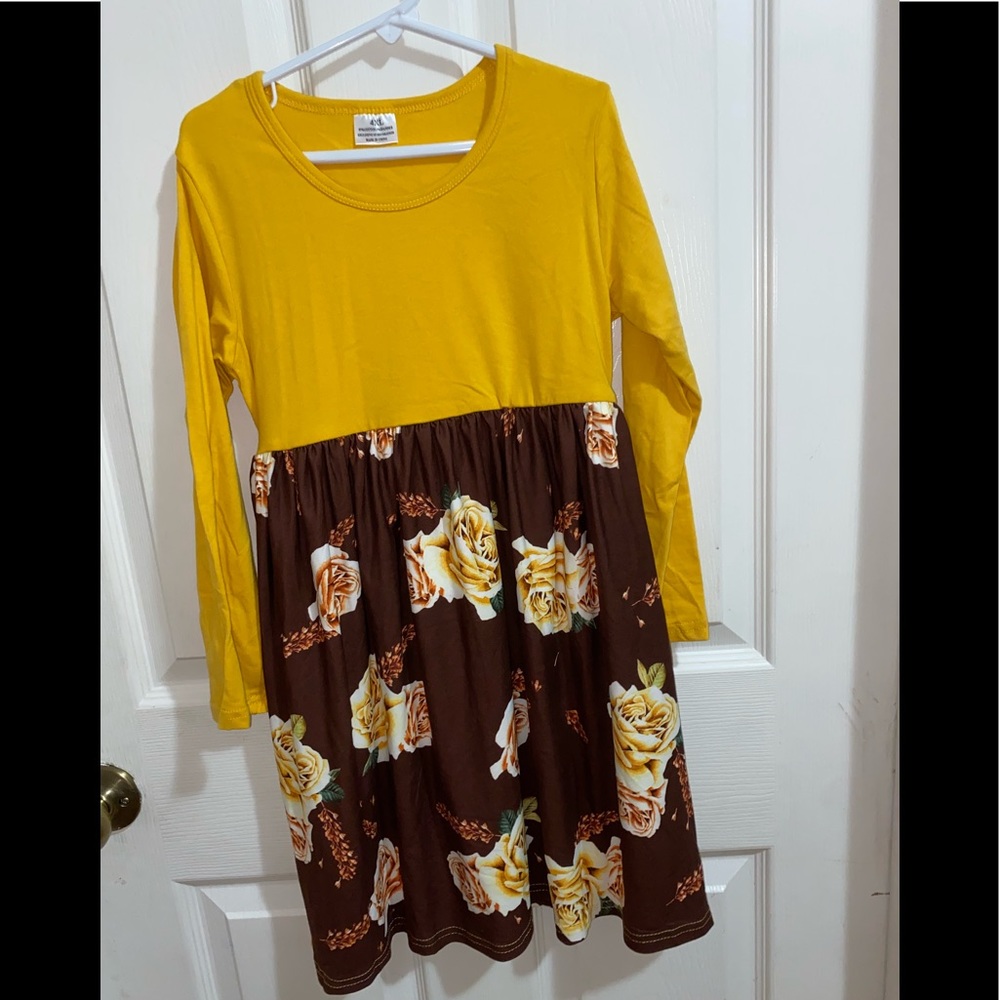 Soft Mustard yellow floral dress
